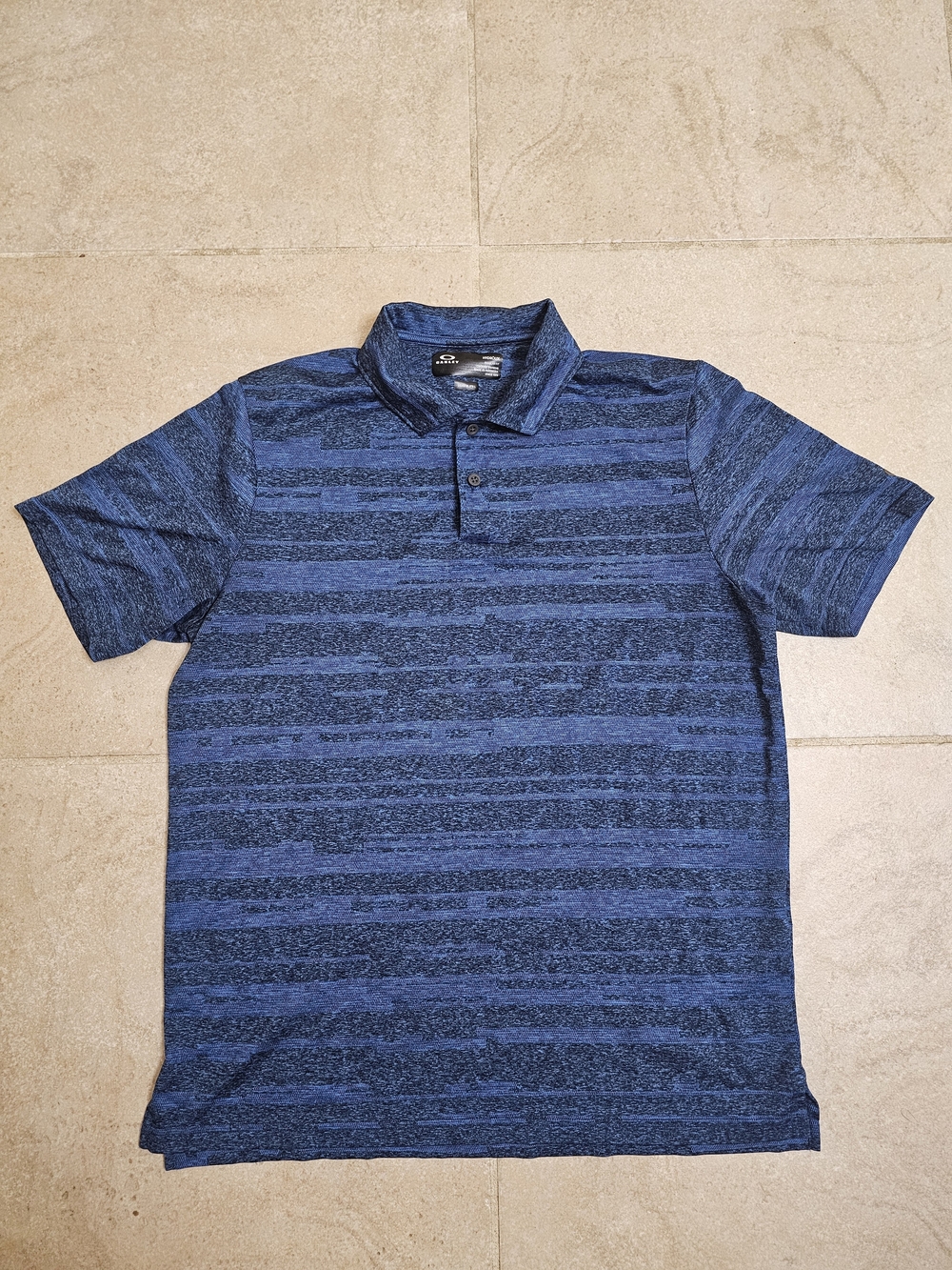 Oakley Hydrolix Men's Medium Blue Heather Performance Golf Polo Shirt RegularFit